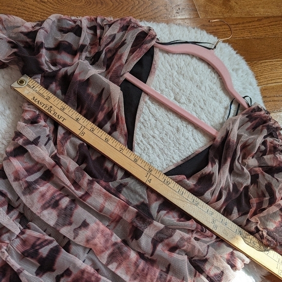 ZARA ruched printed mini dress Large - Picture 14 of 16